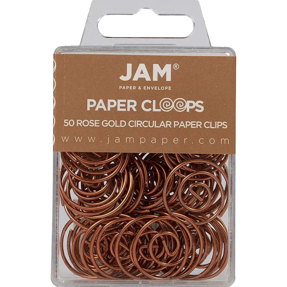 JAM Paper Clips & Fasteners<Circular Small Paper Clips, , 2 Packs of 50 (21832061B)