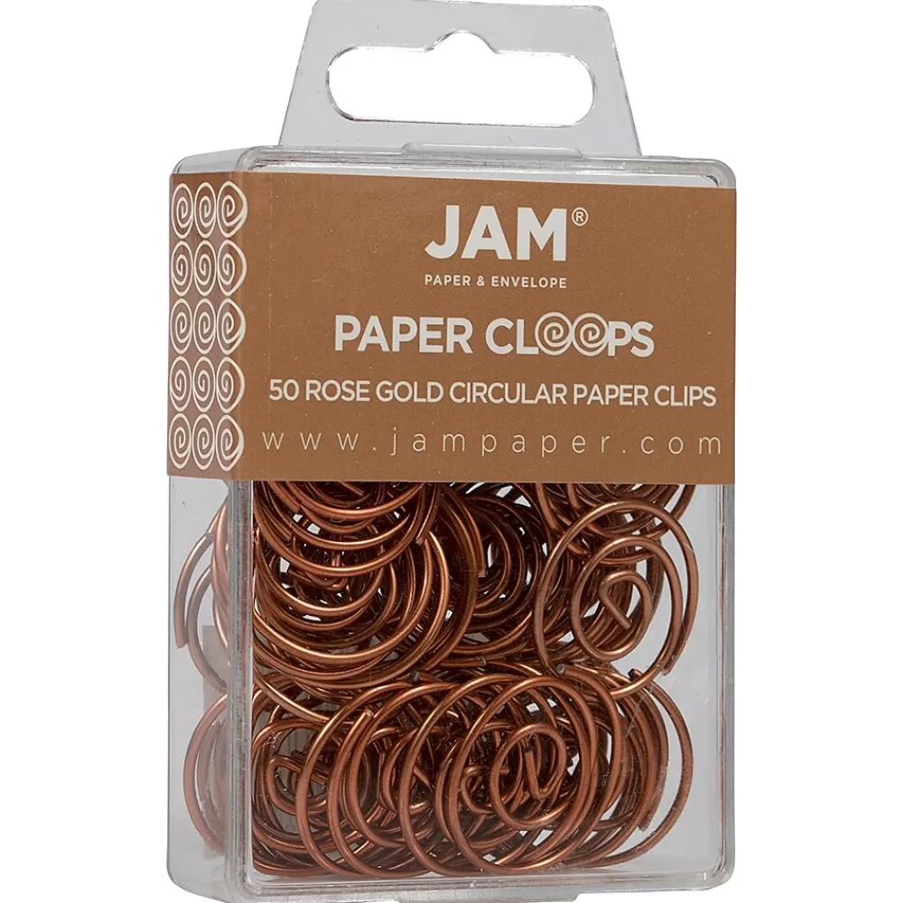 JAM Paper Clips & Fasteners<Circular Small Paper Clips, , 2 Packs of 50 (21832061B)