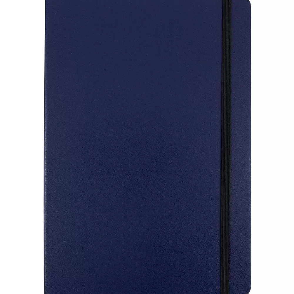 JAM Paper Journals<Hardcover Notebook with Elastic, Large Journal, 5 7/8 x 8 1/2, Blue, 100 Lined Sheets, Sold Individually (340526607)