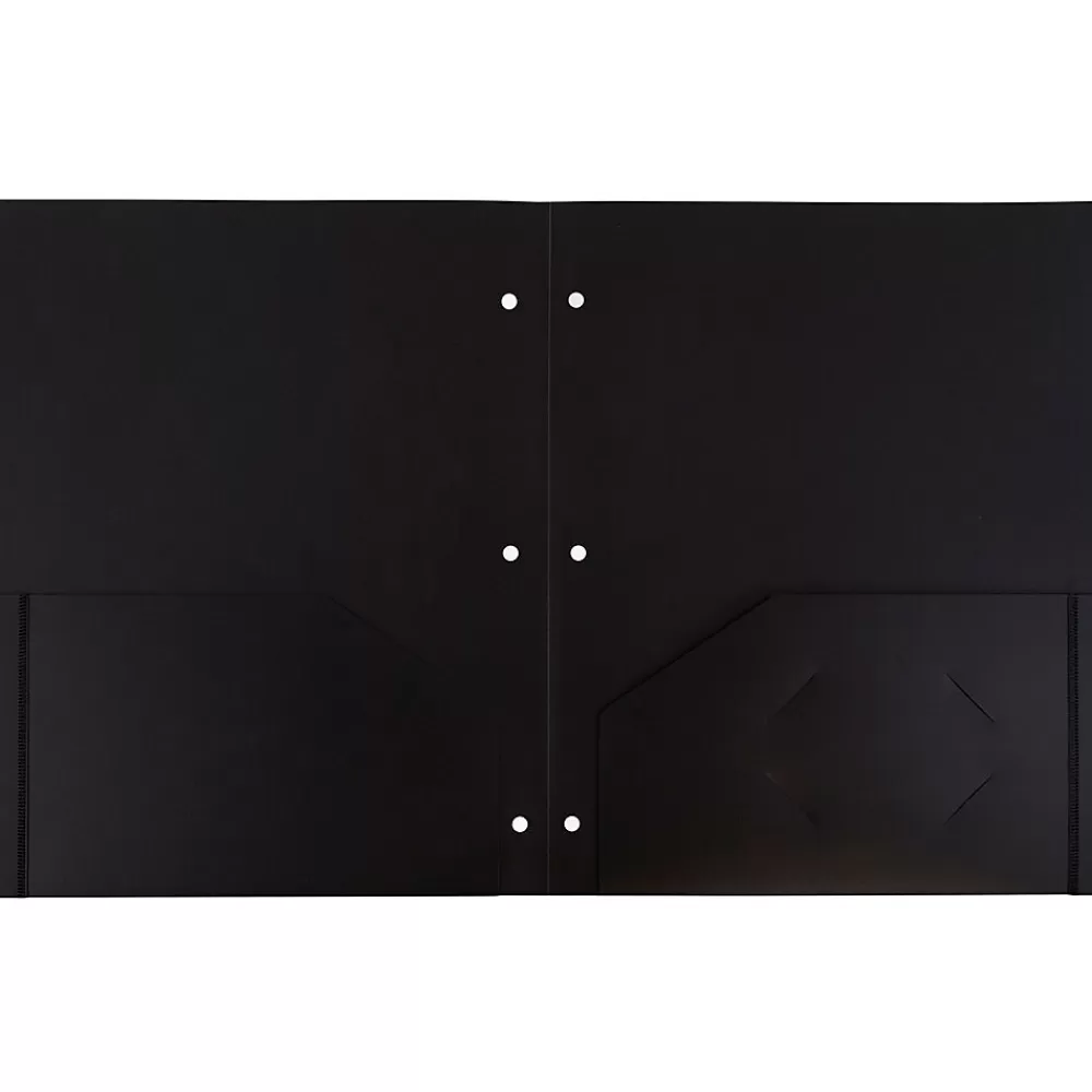 JAM Paper Pocket Folders<Heavy Duty 3 Hole Punch Two-Pocket Plastic Folders, , 108/Pack (383HHPBUA)