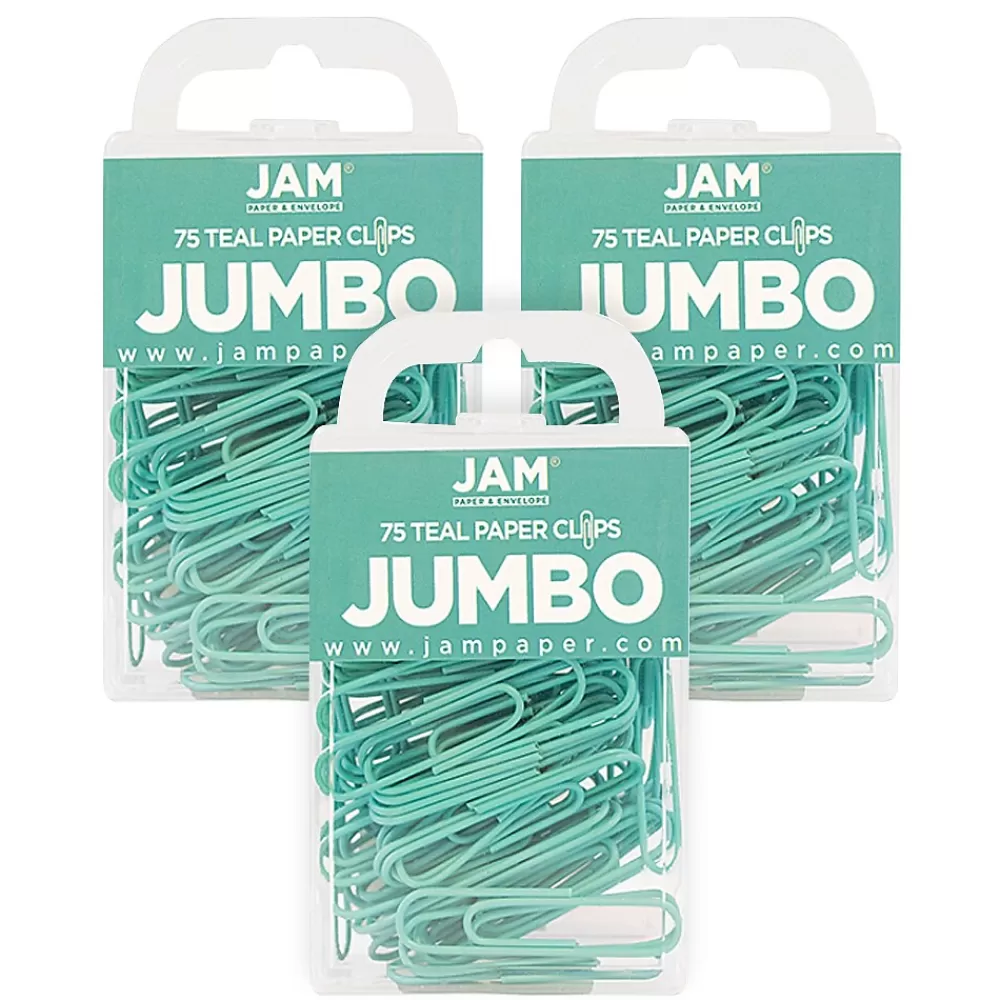 JAM Paper Clips & Fasteners<Jumbo Paper Clips, , 3 Packs of 75 (21832065B)