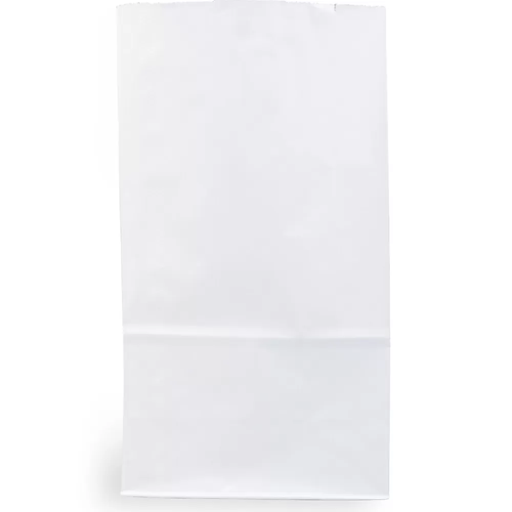 JAM Paper Lunch Totes & Water Bottles<Kraft Lunch Bags, Large, 6" x 11" x 3.5", White, Bulk 500 Bags/Box (692KRWHB)
