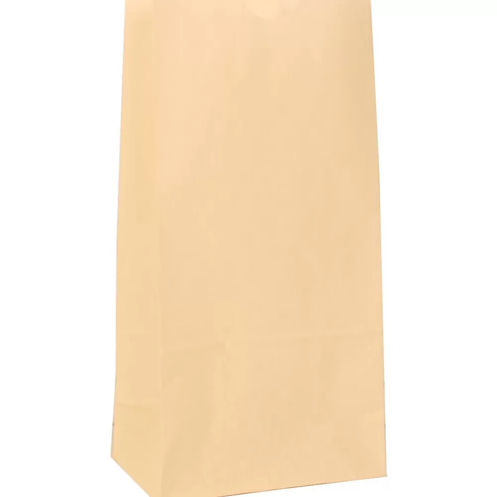 JAM Paper Lunch Totes & Water Bottles<Kraft Lunch Bags, Small, 4.25" x 8" x 2.25", Ivory Kraft, Bulk 500 Bags/Box (690KRIVB)