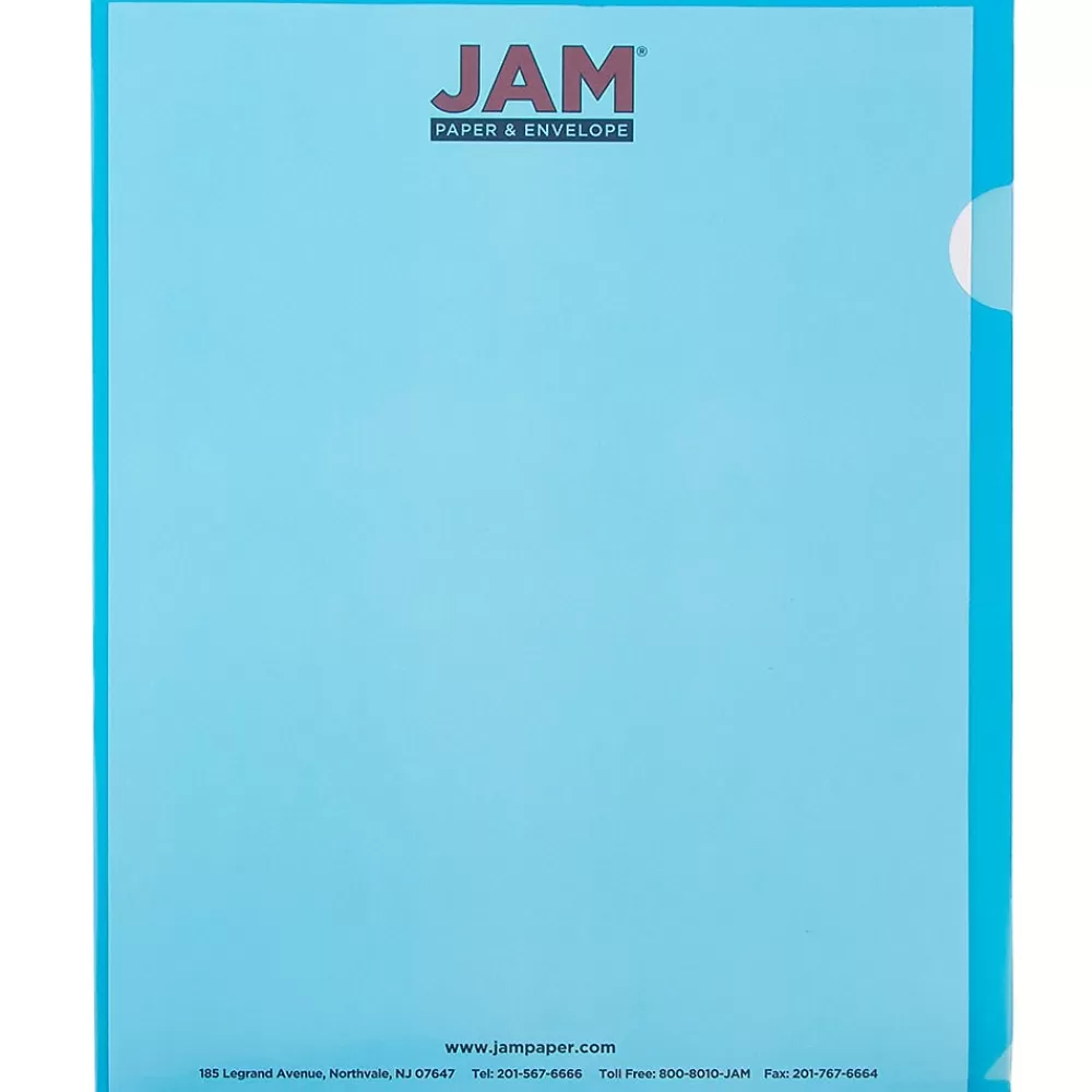 JAM Paper Sheet Protectors<Plastic Sleeves, 9" x 12", Blue, 12/Pack (2226316987)