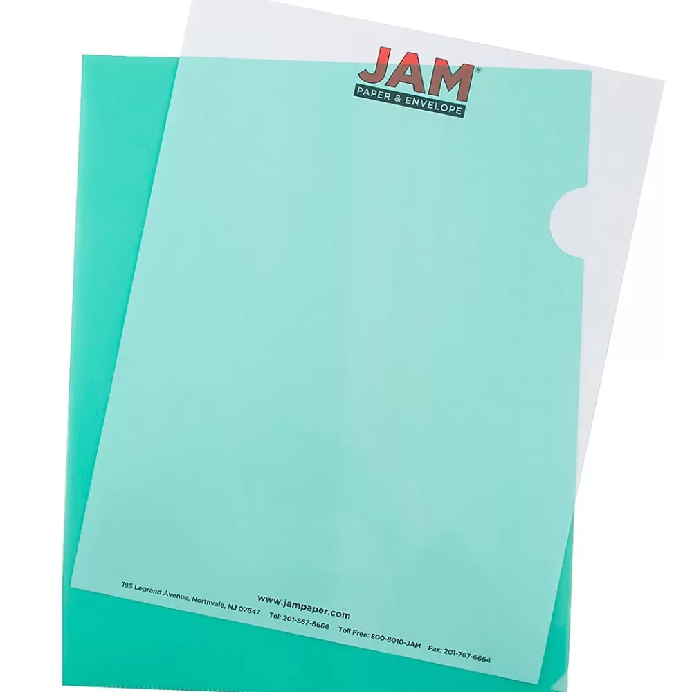 JAM Paper Sheet Protectors<® Plastic Sleeves, 9" x 12", Green, 12/Pack (226325846)