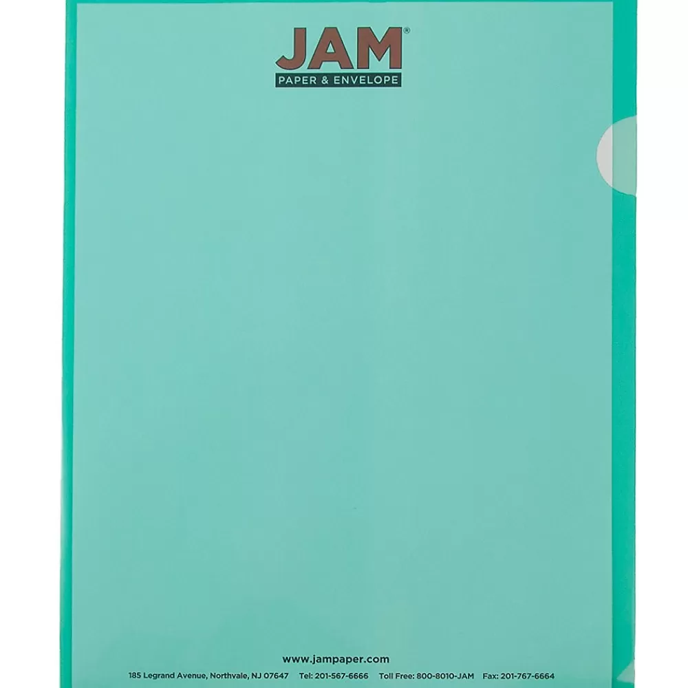 JAM Paper Sheet Protectors<® Plastic Sleeves, 9" x 12", Green, 12/Pack (226325846)