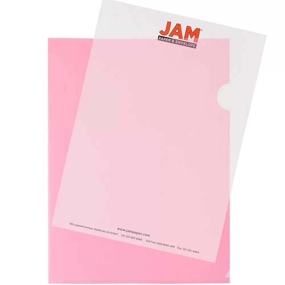 JAM Paper Sheet Protectors<Plastic Sleeves, 9" x 12", Red, 12/Pack (2226316989)