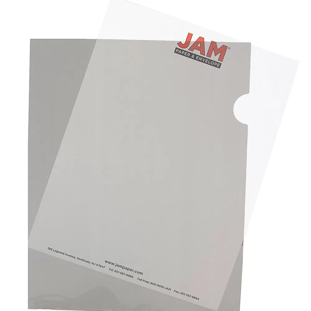 JAM Paper Sheet Protectors<® Plastic Sleeves, 9" x 12", Smoke Gray, 12/Pack (2226316990)