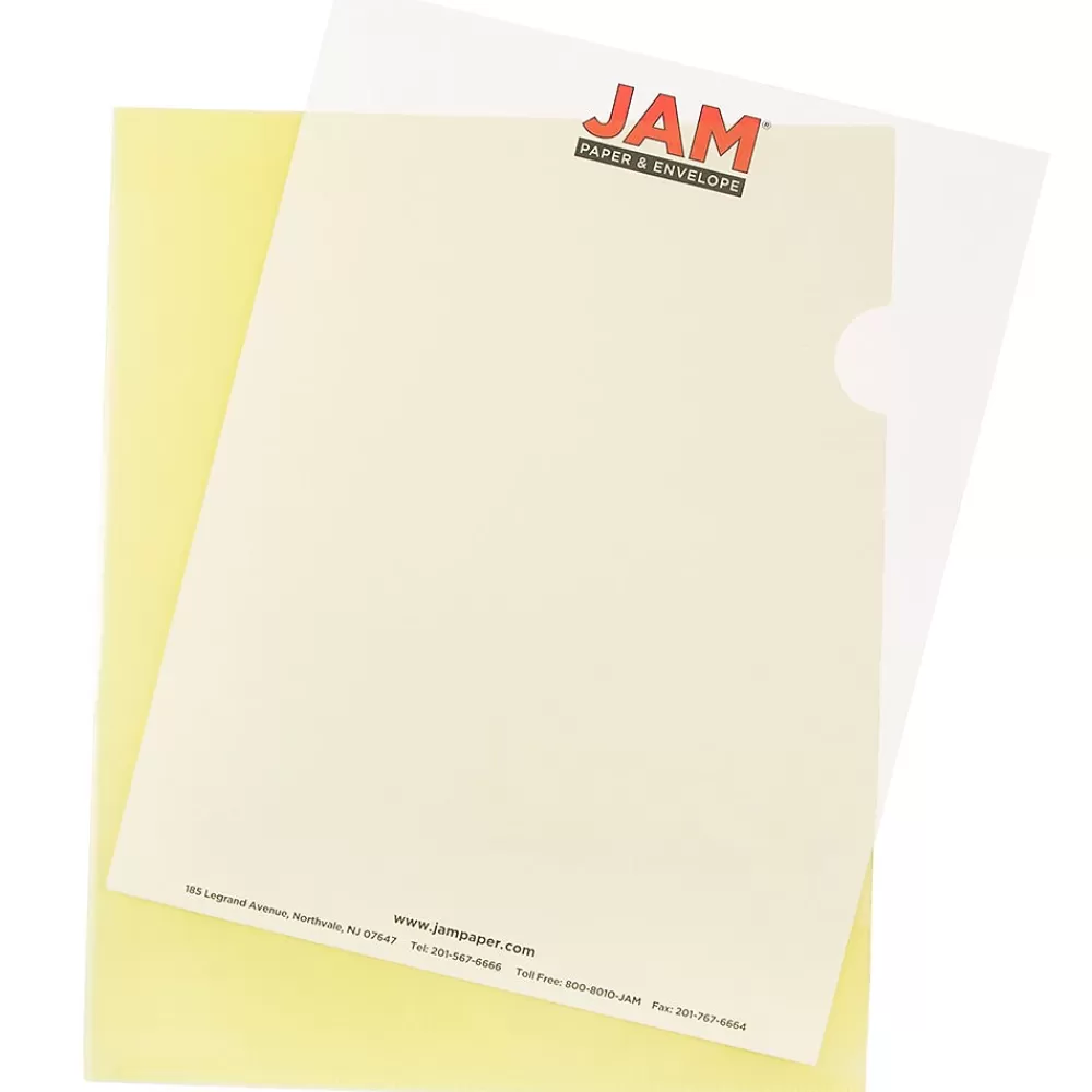 JAM Paper Sheet Protectors<® Plastic Sleeves, 9" x 12", Yellow, 120/Pack (2226316991B)