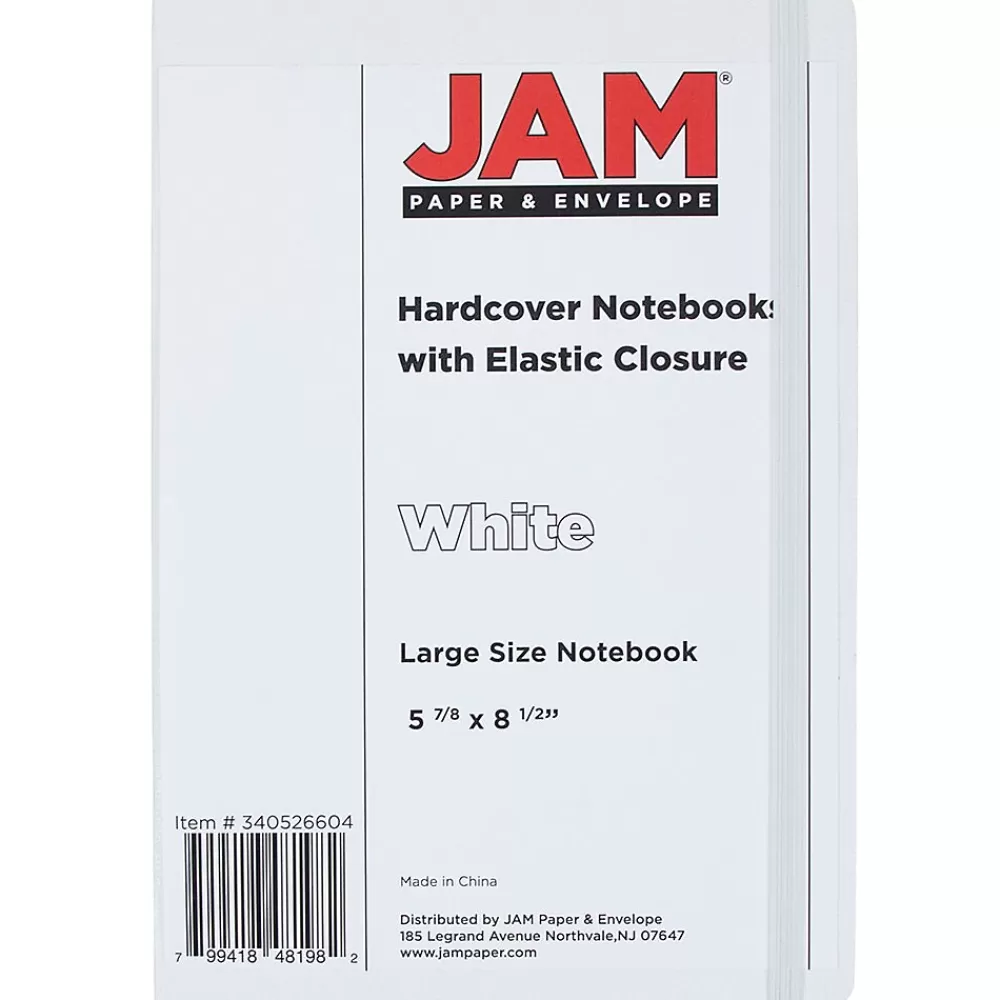 JAM Paper Notebooks<Pocket Notebook, 5.875" x 8.5", Narrow Ruled, 100 Sheets, White (340526604)