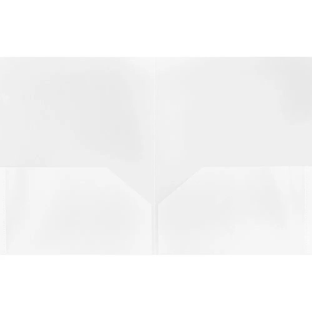 JAM Paper Pocket Folders<POP 2-Pocket Plastic Presentation Folder, Clear, 6/Pack (382ECLDD)