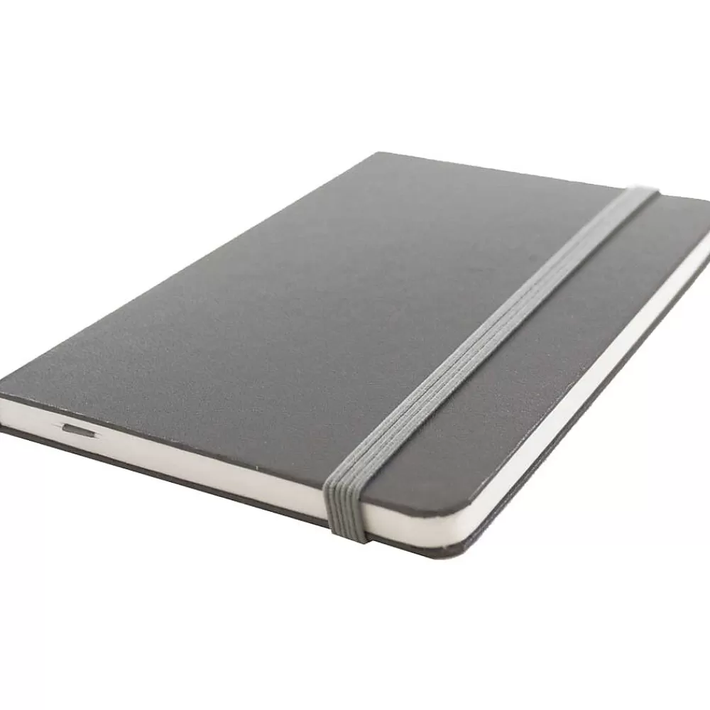 JAM Paper Notebooks<Professional Notebooks, 4" x 6", Wide Ruled, 70 Sheets, Gray/Silver (340528853)