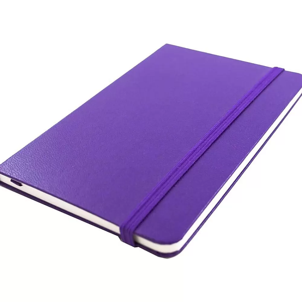 JAM Paper Subject Notebooks<Professional Notebooks, 4" x 6", Wide Ruled, 70 Sheets, Purple (340528851)