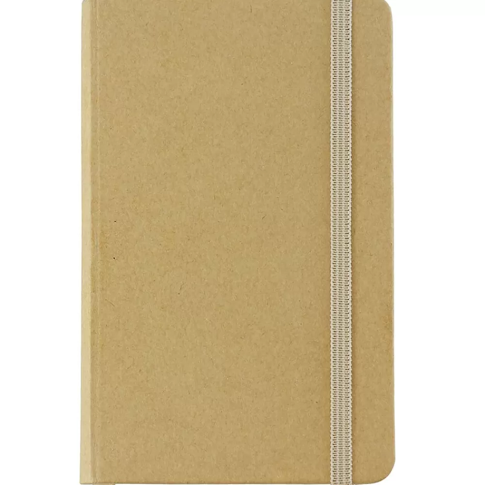 JAM Paper Notebooks<1-Subject Pocket Notebook, 3.75" x 5.625", Narrow Ruled, 100 Sheets, Natural Kraft (340526603)