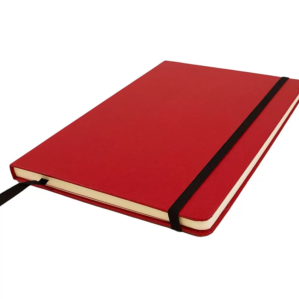 JAM Paper Notebooks<1-Subject Pocket Notebook, 5.875" x 8.5", Narrow Ruled, 100 Sheets, Red (340526610)