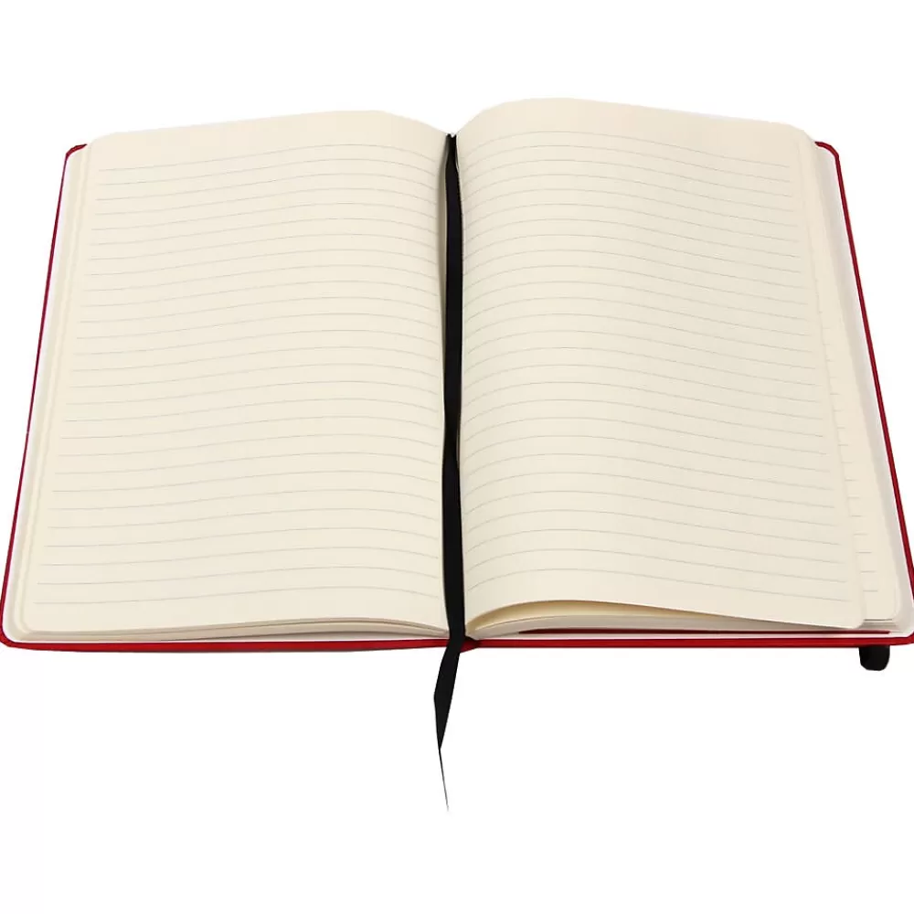 JAM Paper Notebooks<1-Subject Pocket Notebook, 5.875" x 8.5", Narrow Ruled, 100 Sheets, Red (340526610)