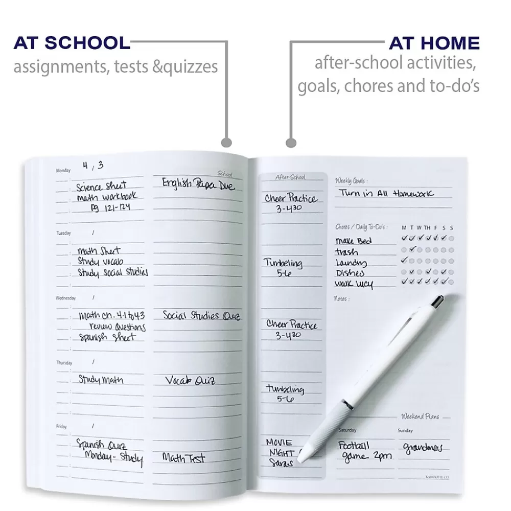 Kahootie Co. Academic Planners<It's That Kinda Day School & After School 9" x 6" Monthly & Weekly Planner, Teal Polka Dots (ITKSTPD)