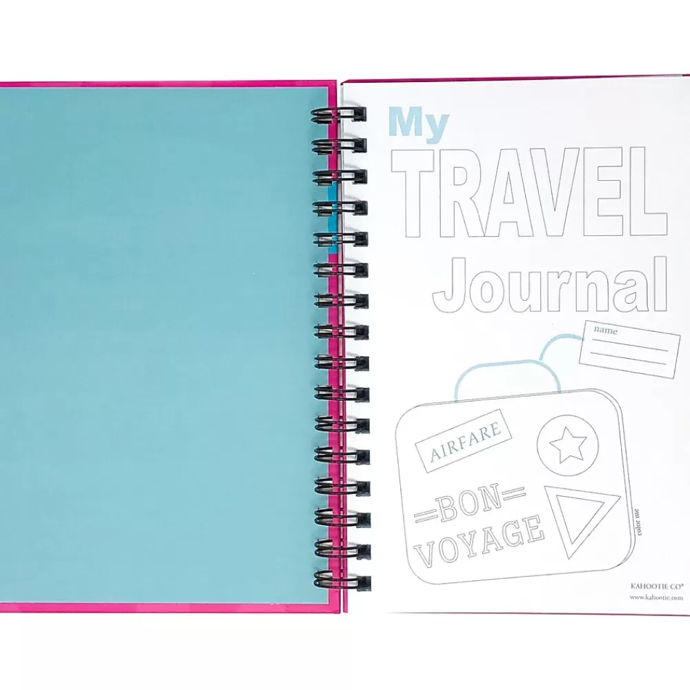 Kahootie Co. Journals<Travel Journal For Kids Hardcover Journal, 5.5" x 8.5", Wide Ruled, Pink, 60 Pages (TRAVP-H)