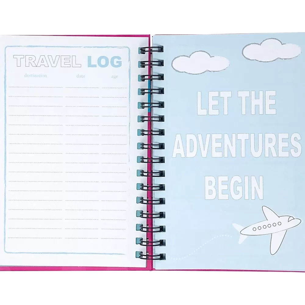Kahootie Co. Journals<Travel Journal For Kids Hardcover Journal, 5.5" x 8.5", Wide Ruled, Pink, 60 Pages (TRAVP-H)