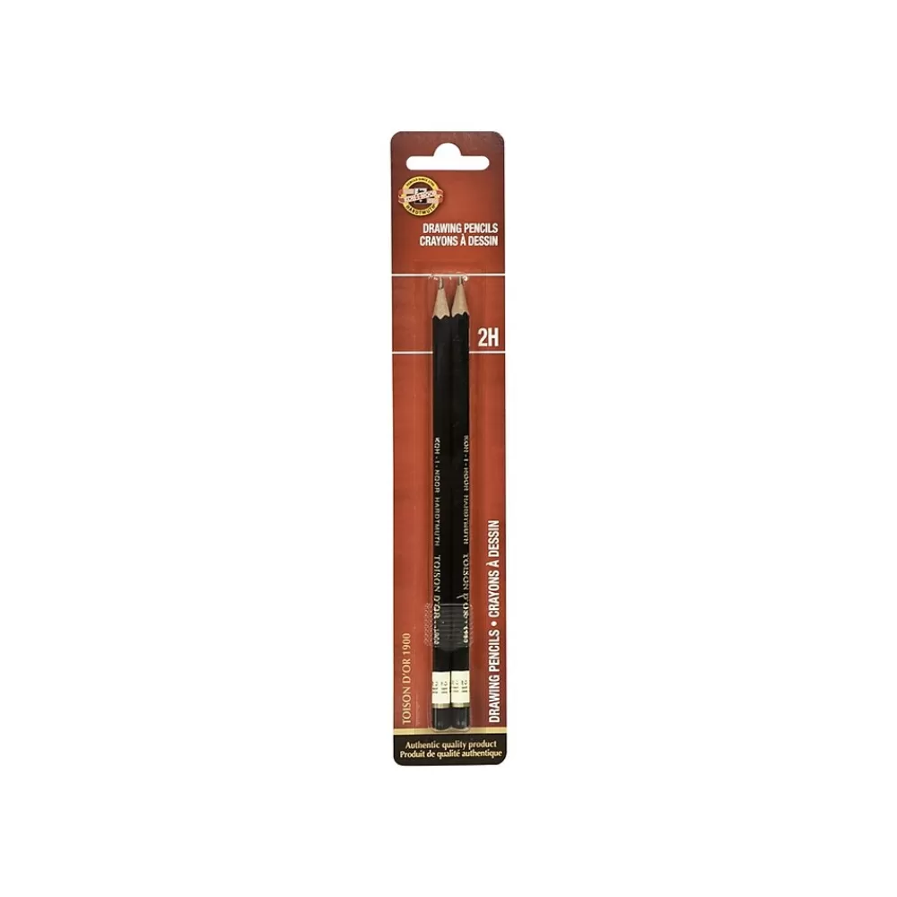 Koh-I-Noor Pencils<TOISON D'OR Cedar Pencils, No. 3 Hard Lead, 2/Pack (FA1900.2HBC)