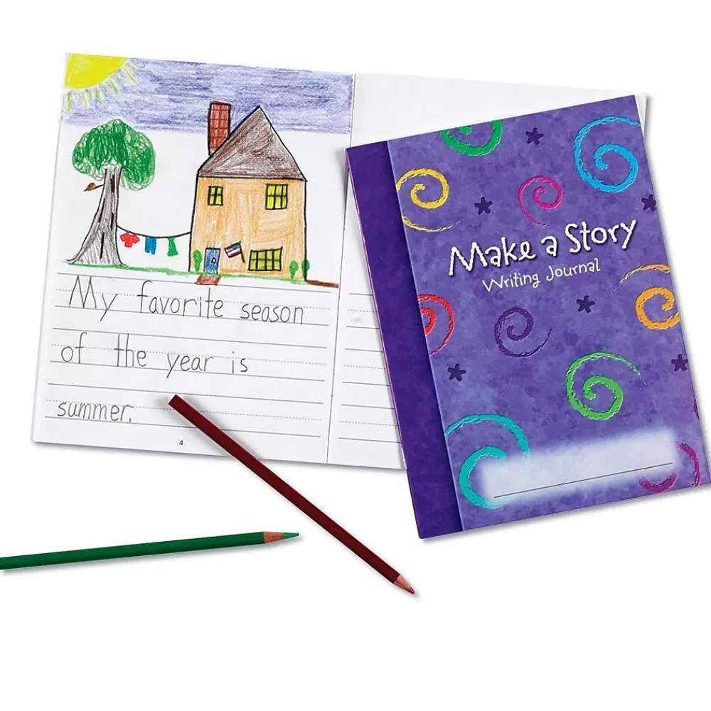 Learning Resources Journals<Make a Story Writing Hardcover Journal, 7" x 9", Purple, 10/Set (LER3469)