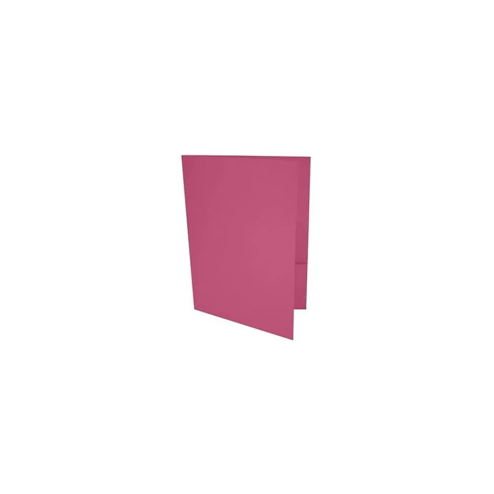 LUX Pocket Folders<9 x 12 Presentation Folders, Standard Two Pocket, Magenta, 100/Pack (-PF-10-100)