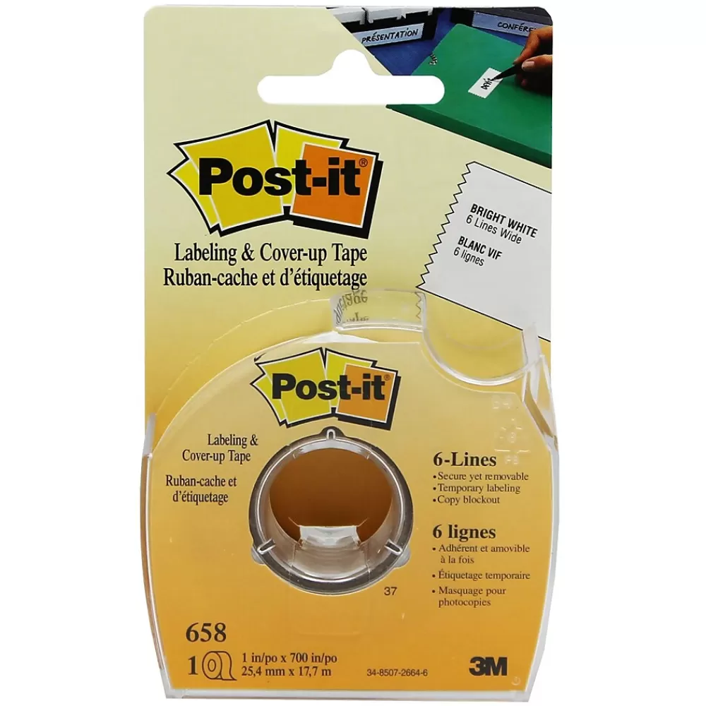 3M Correction & White-Out<Post-it Labeling & Cover-up Tape, 1" x 700" Per Roll, 3 Rolls