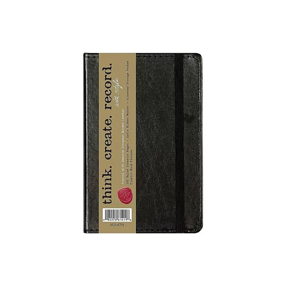 C.R. Gibson Journals<Markings by Pocket Journal, 3.56" x 5.5", Narrow Ruled, Black, 192 Pages (MJ3-4791)