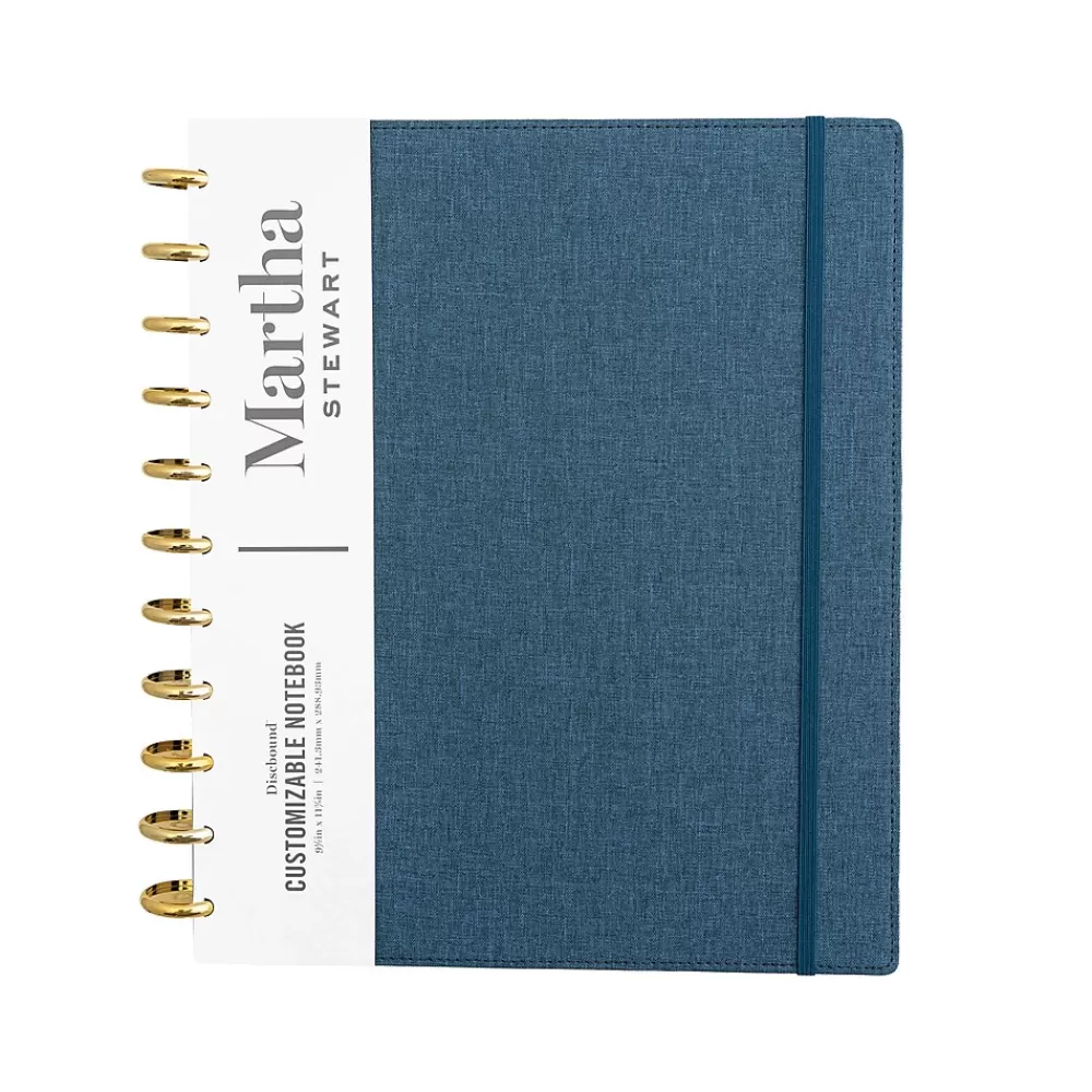 Martha Stewart Notebooks<Customizable Notebook, 9.5" x 11.38", Ruled, 60 Sheets, Navy (MS110N)