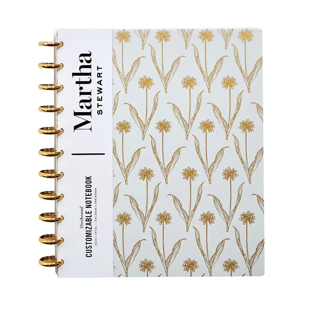 Martha Stewart Notebooks<Grey Floral Poly Letter Discbound Notebook (MS102K)