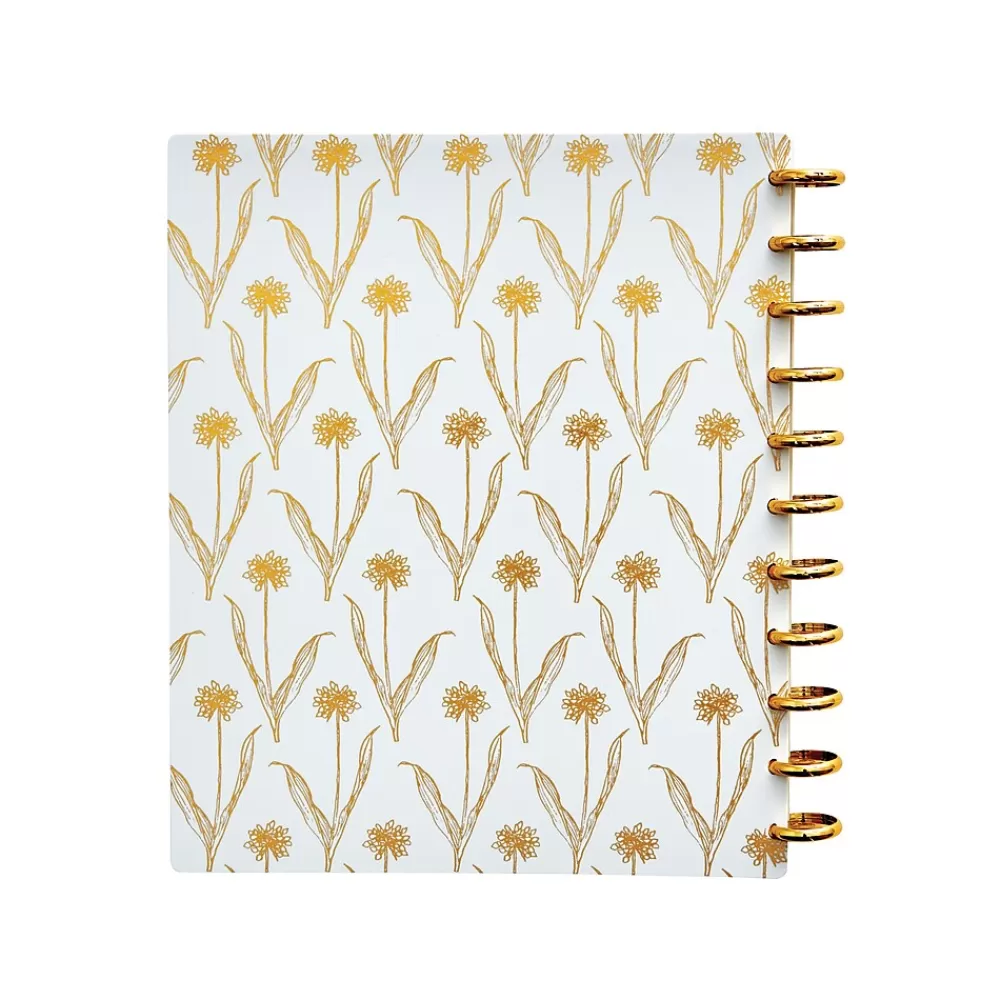 Martha Stewart Notebooks<Grey Floral Poly Letter Discbound Notebook (MS102K)