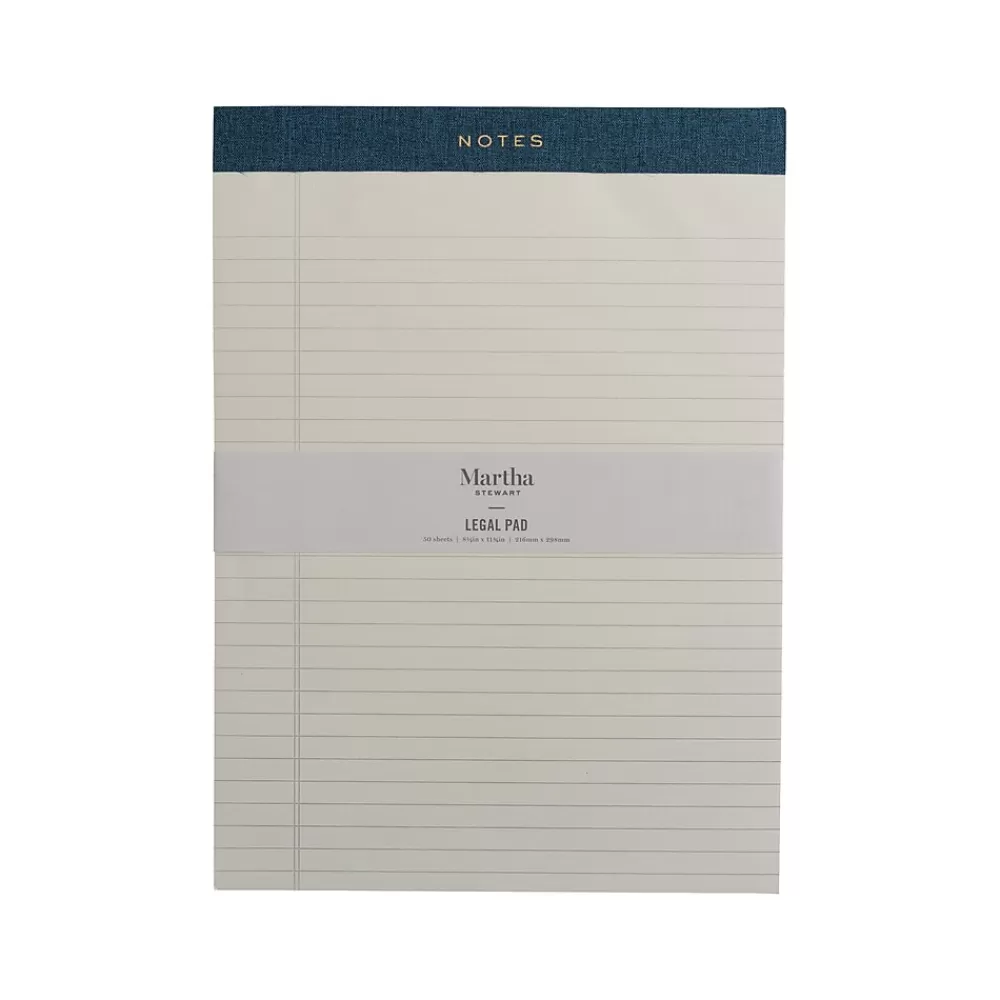 Martha Stewart Notepads<Notepad, 8.5" x 11.75", College-Ruled, Navy, 50 Sheets/Pad (MS110L)