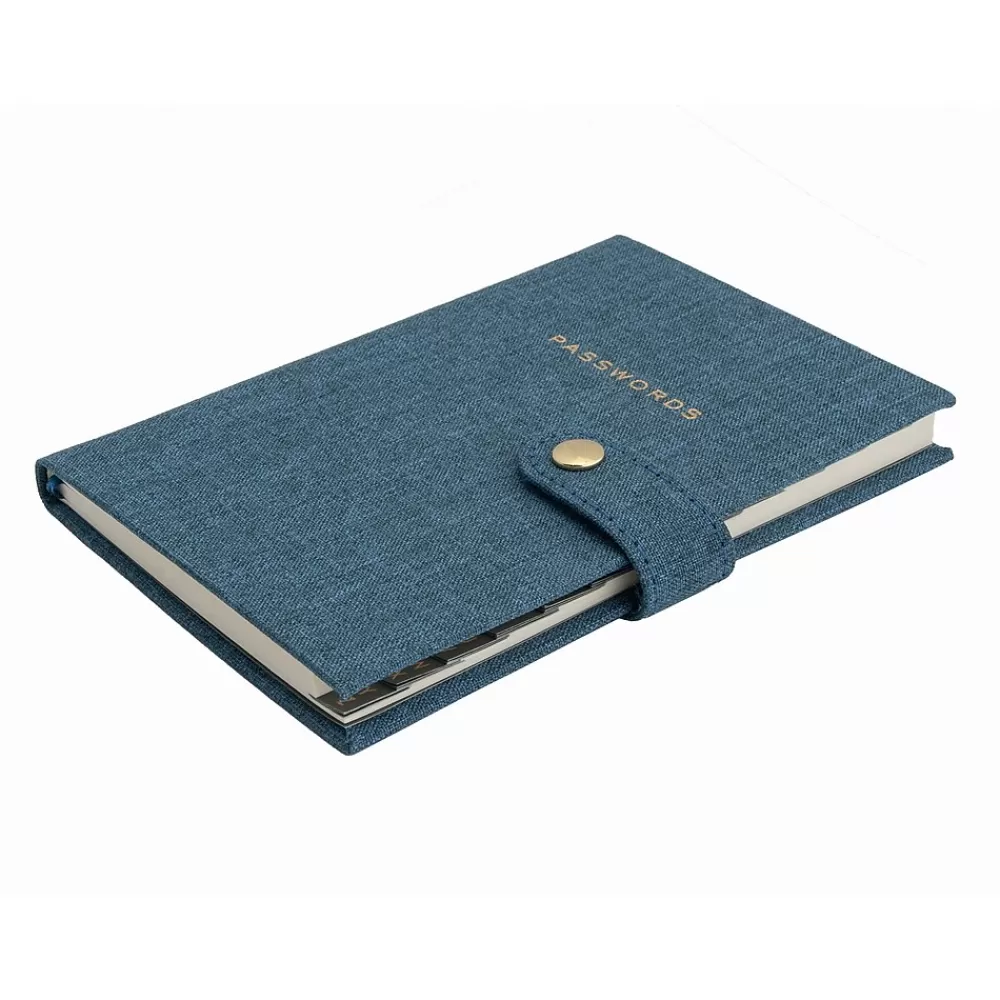 Martha Stewart Notebooks<Password Book, 4" x 5.5", Ruled, 72 Sheets, Navy (MS110H)
