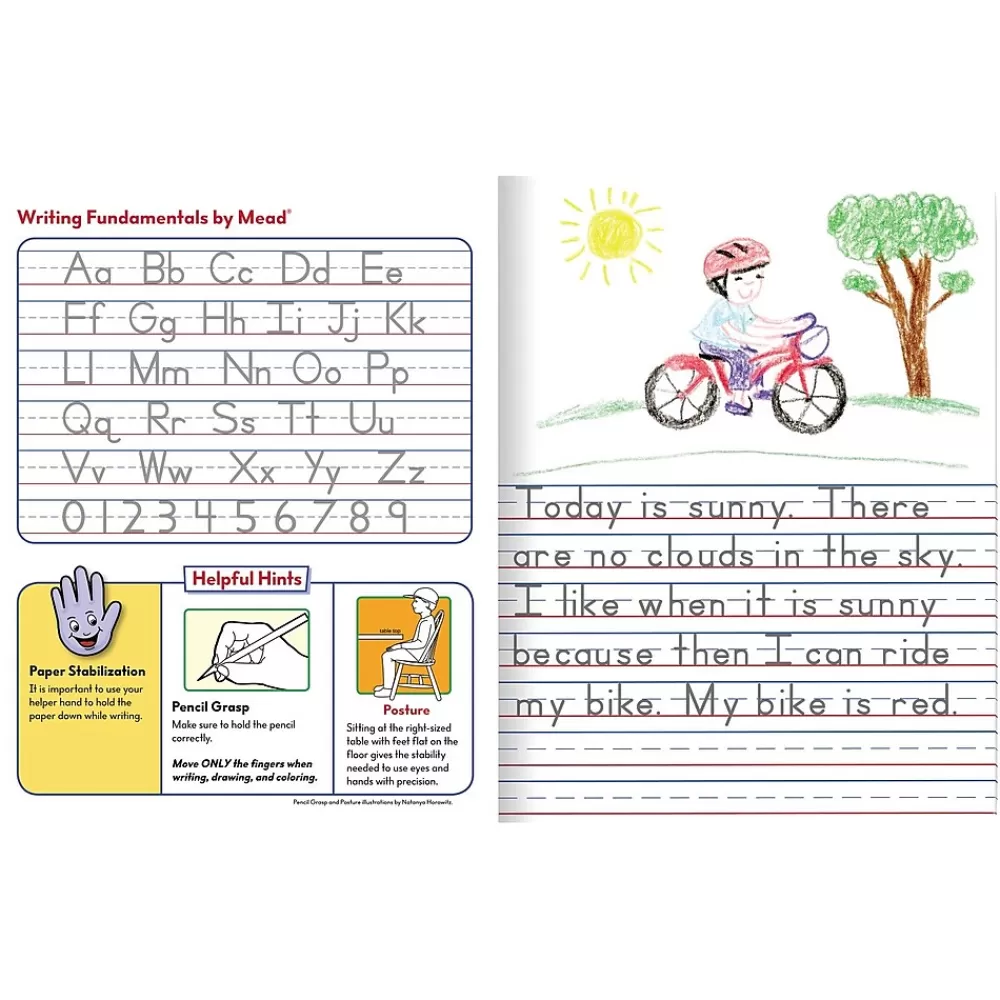 Mead Composition Notebooks<Grades K-2 Primary Ruled Journal 1-Subject Composition Notebook, 7.5" x 9.75", Wide Ruled, 100 Sheets, Blue (1040315)