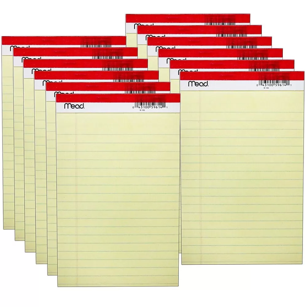 Mead Notepads<Junior Legal Pad, 5" x 8", 50 Sheets/Pad, 12 Pads (MEA59614-12)