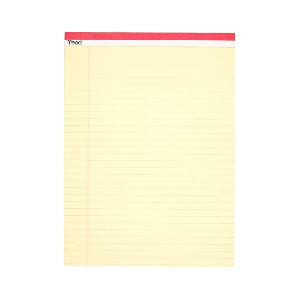 Mead Notepads<Notepad, 8.5" x 11", Wide-Ruled, Canary, 50 Sheets/Pad, 3 Pads/Pack (59386)