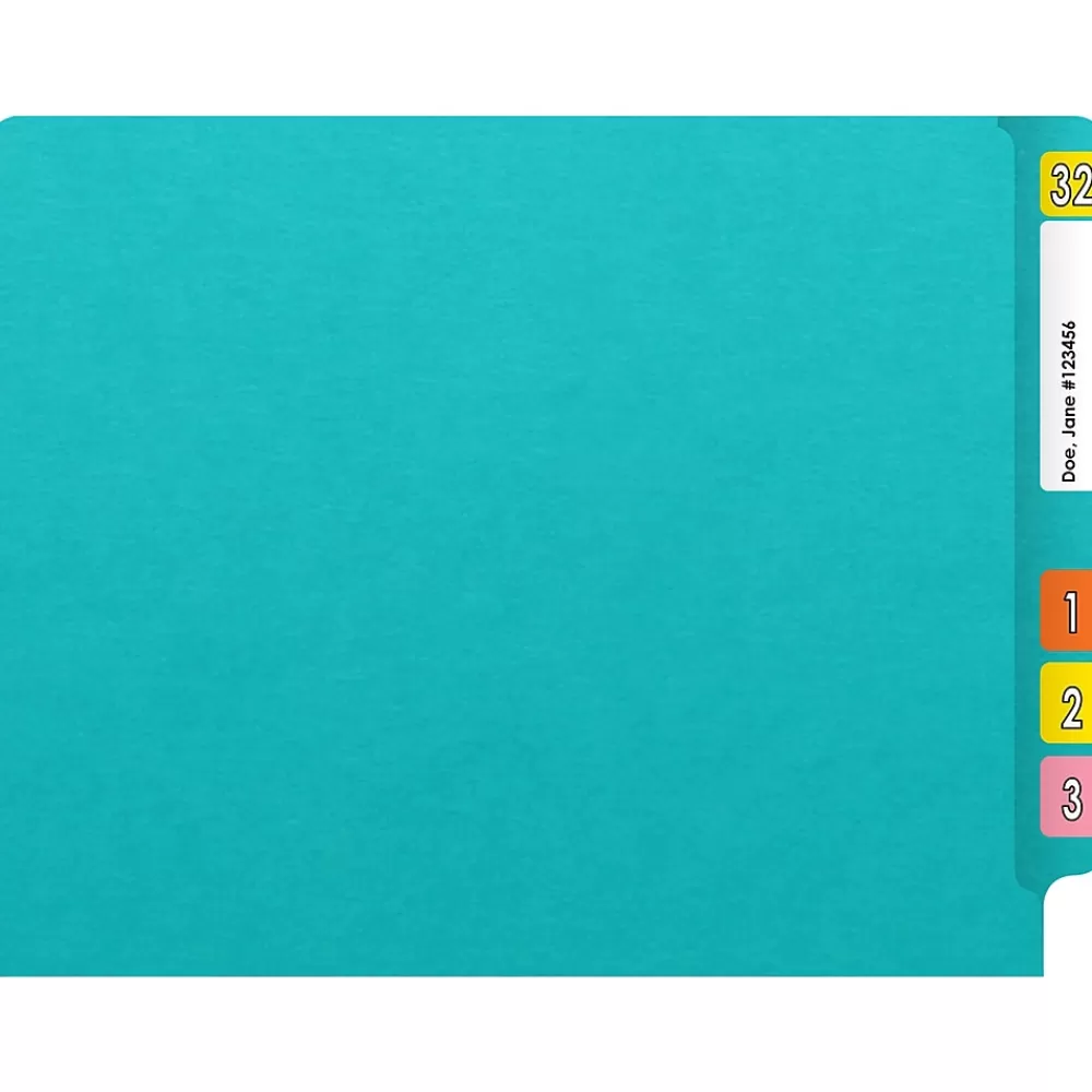 Medical Arts Press File Folders<Heavy-Duty End Tab File Folder, Straight Cut, Letter Size, Light Blue, 40/Box (S-09459-LBL)