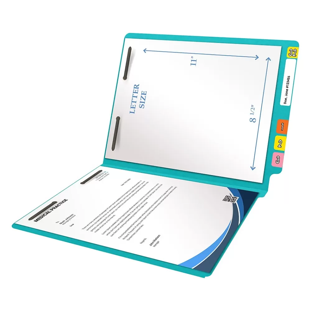 Medical Arts Press File Folders<Heavy-Duty End Tab File Folder, Straight Cut, Letter Size, Light Blue, 40/Box (S-09459-LBL)