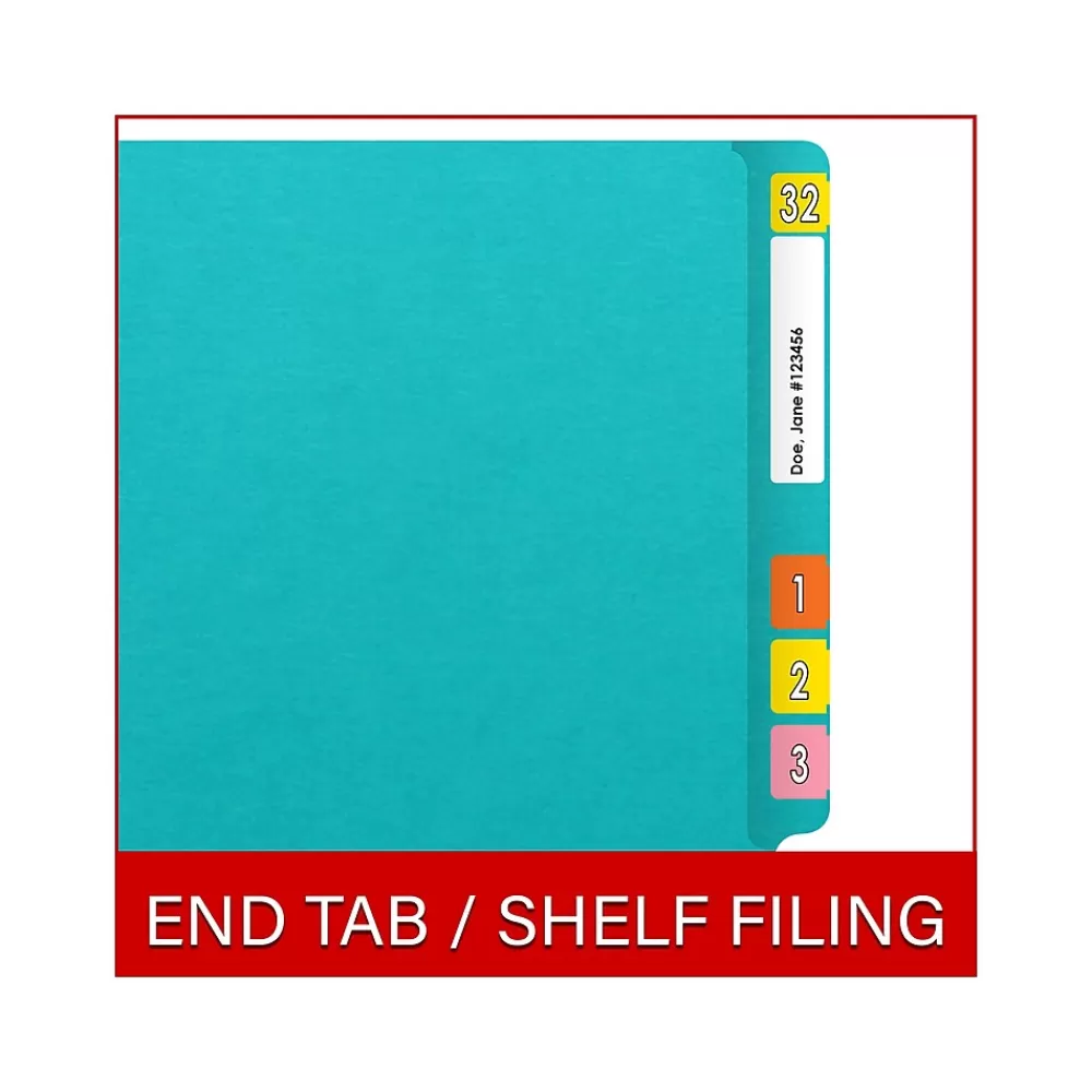 Medical Arts Press File Folders<Heavy-Duty End Tab File Folder, Straight Cut, Letter Size, Light Blue, 40/Box (S-09459-LBL)