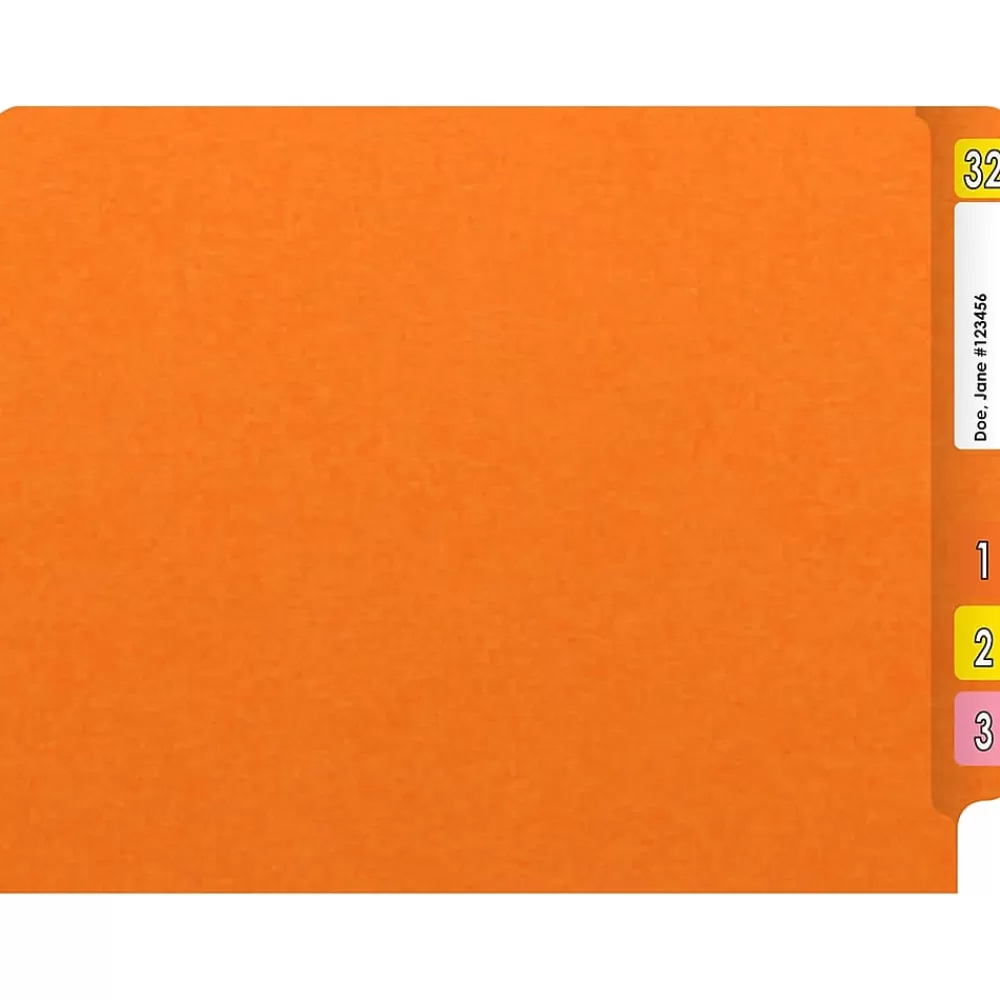 Medical Arts Press File Folders<Heavy-Duty End Tab File Folder, Straight Cut, Letter-Size, Orange, 40/Box (S-09459-ORG)