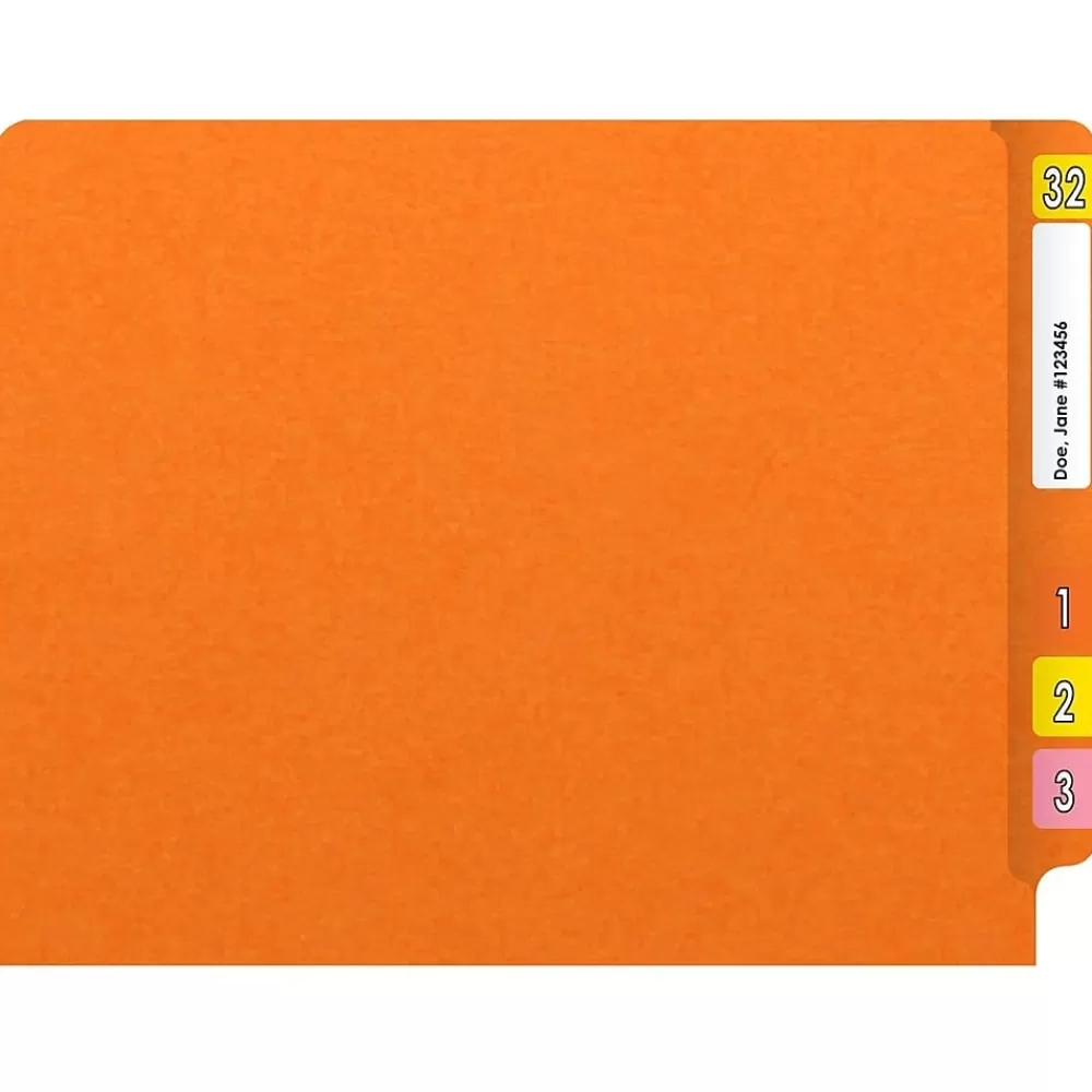Medical Arts Press File Folders<Heavy-Duty End Tab File Folder, Straight Cut, Letter-Size, Orange, 40/Box (S-09458-ORG)
