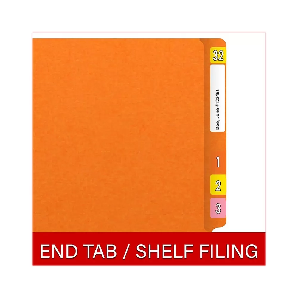 Medical Arts Press File Folders<Heavy-Duty End Tab File Folder, Straight Cut, Letter-Size, Orange, 40/Box (S-09459-ORG)