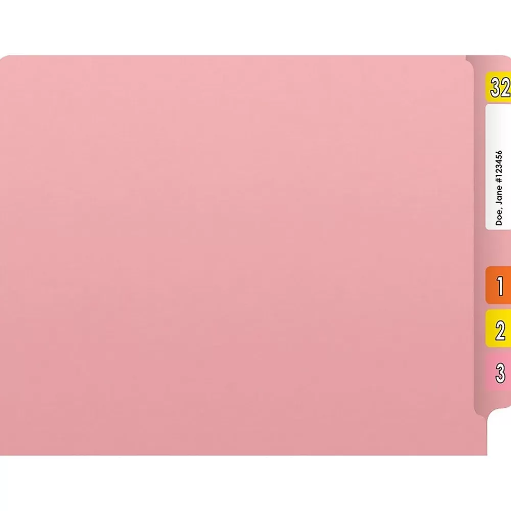 Medical Arts Press File Folders<Heavy-Duty End Tab File Folder, Straight Cut, Letter-Size, Pink, 40/Box (S-09458-PNK)