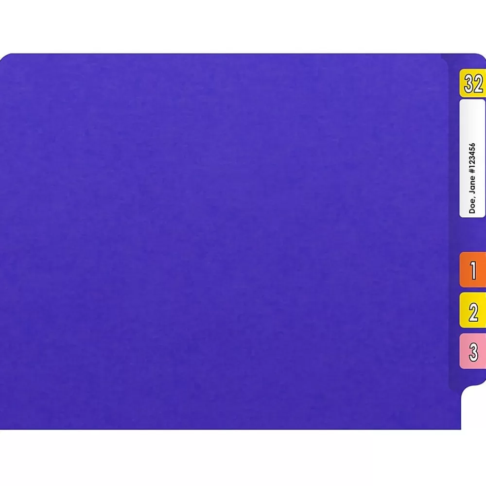 Medical Arts Press File Folders<Heavy-Duty End Tab File Folder, Straight Cut, Letter-Size, Purple, 40/Box (S-09458-PRP)