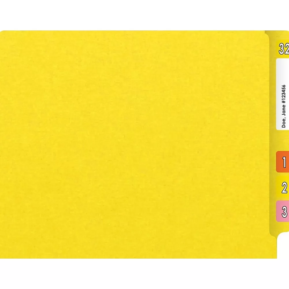 Medical Arts Press File Folders<Heavy-Duty End Tab File Folder, Straight Cut, Letter-Size, Yellow, 40/Box (S-09459-YLW)