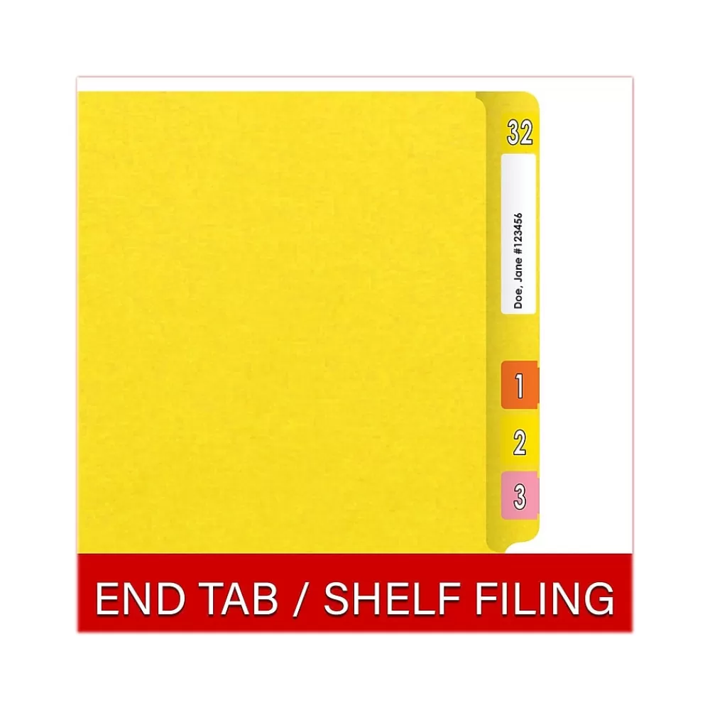 Medical Arts Press File Folders<Heavy-Duty End Tab File Folder, Straight Cut, Letter-Size, Yellow, 40/Box (S-09459-YLW)