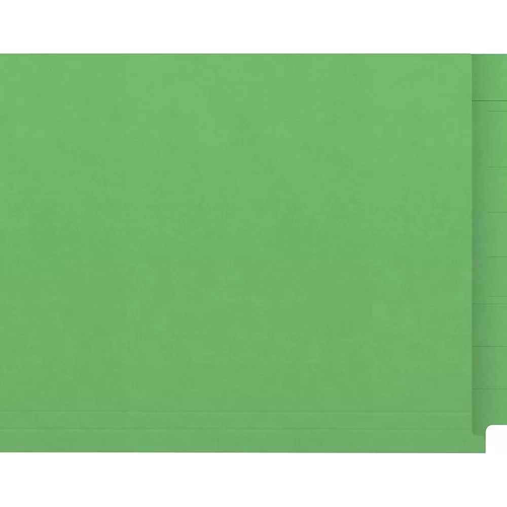 Medical Arts Press File Folders<Kardex Match Reinforced End Tab File Folder, Straight Cut, Letter Size, Green, 50/Box (S-09483-GRN)