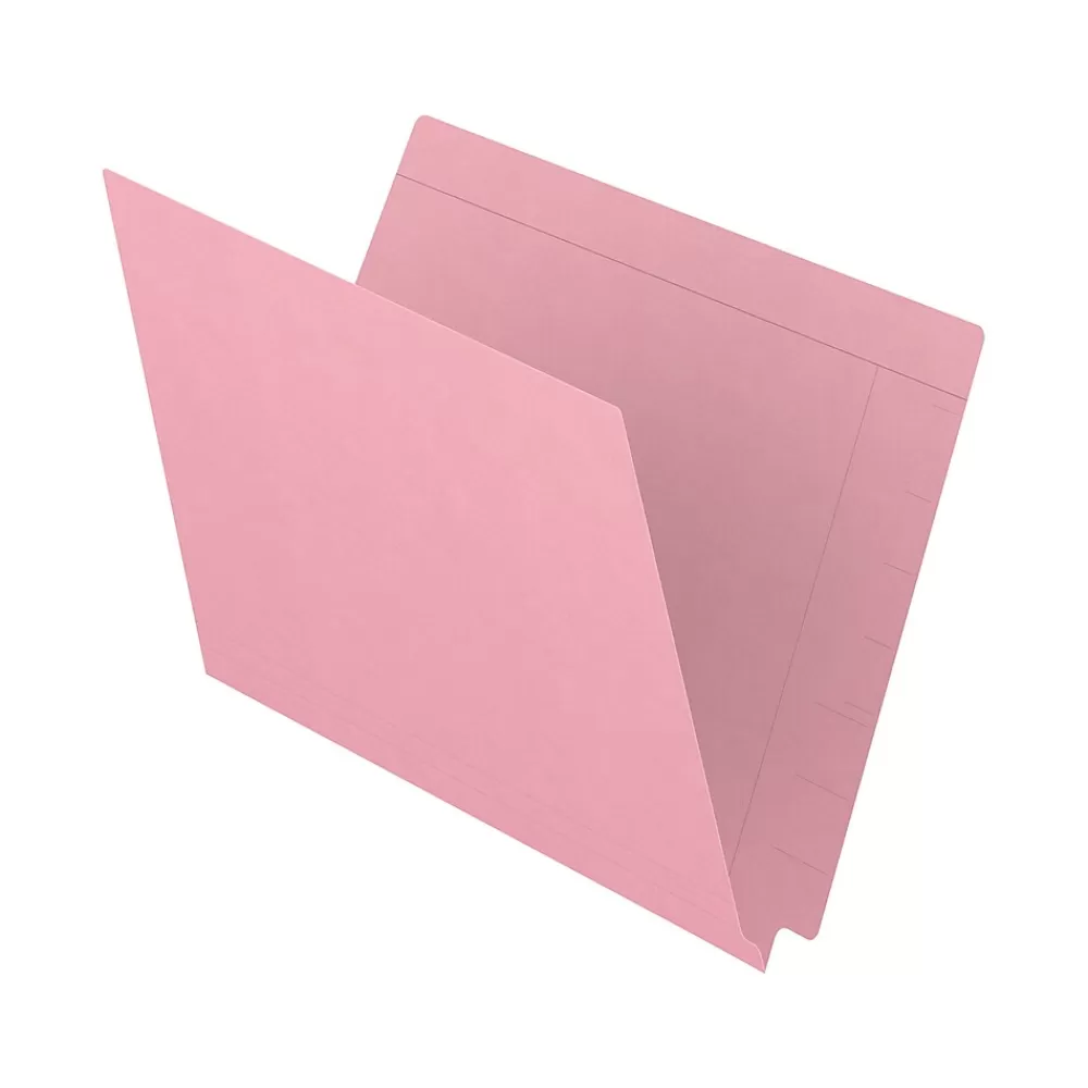 Medical Arts Press File Folders<Kardex Match Reinforced End Tab File Folder, Straight Cut, Letter Size, Pink, 100/Box (S-09482-PNK)