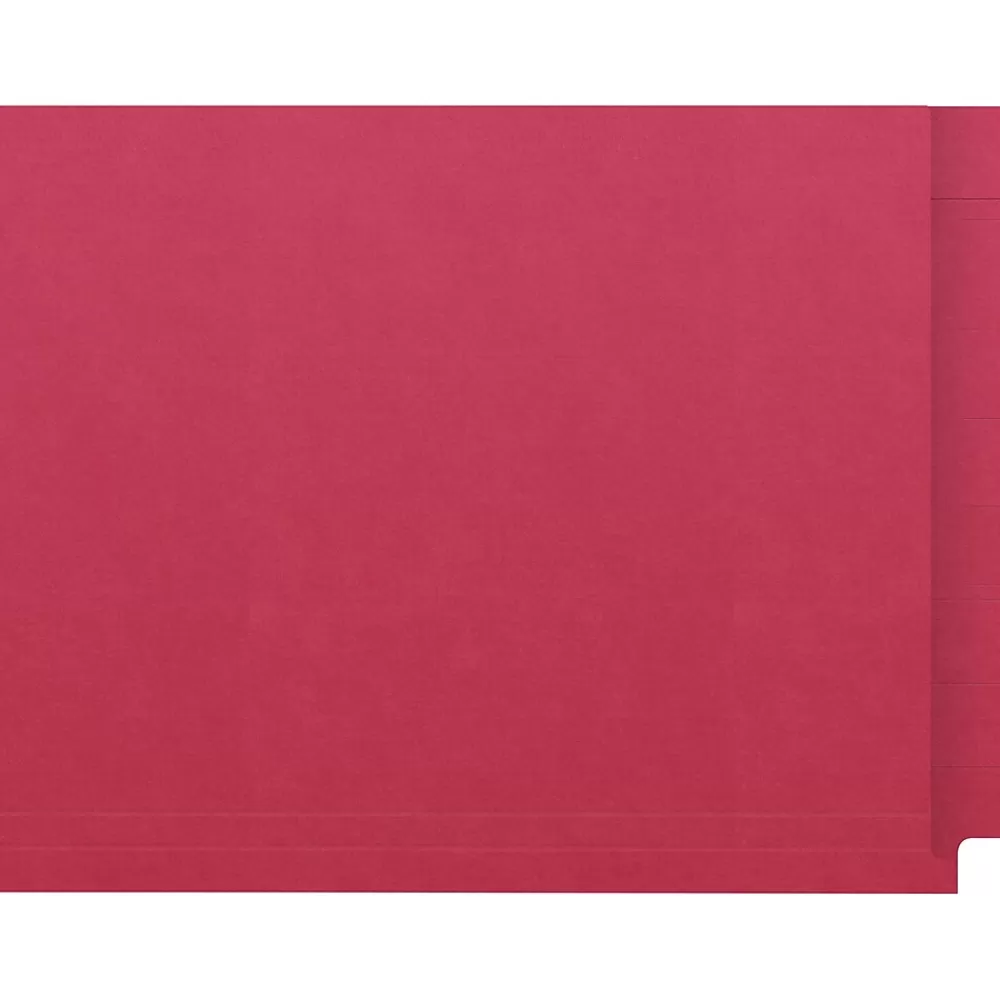 Medical Arts Press File Folders<Kardex Match Reinforced End Tab File Folder, Straight Cut, Letter Size, Red, 50/Box (S-09483-RED)