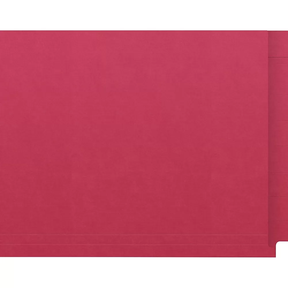 Medical Arts Press File Folders<Kardex Match Reinforced End Tab File Folder, Straight Cut, Letter Size, Red, 100/Box (S-09482-RED)